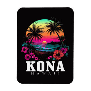 Íman Kona Havaí Flor de Hibisco Havaiano Surfista