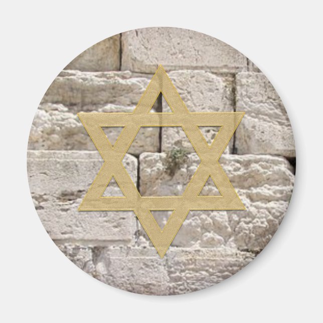 Íman Kotel Western Wall, estrela Dourada de David Magen (Frente)