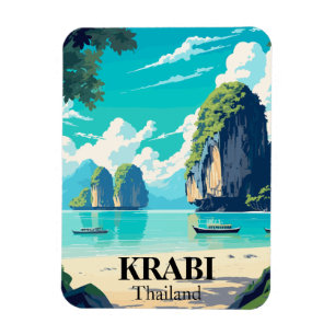 Íman Krabi Thailand Beach Viagem Souvenir Magnet