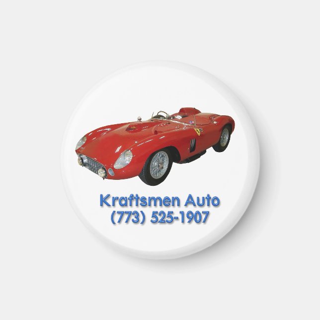 Íman Kraftsmen Auto Blue Font/Red Car Magnet (Frente)