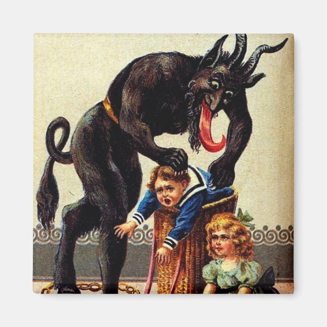 Íman Krampus Kids no Mural de Natal Feriado (Frente)