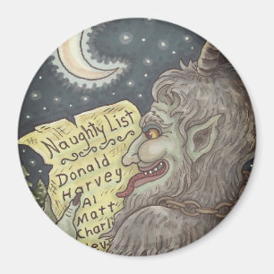 Íman KRAMPUS NAUGHTY LIST CHRISTMAS MAGNET Personalizar