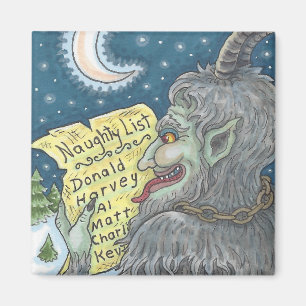 Íman KRAMPUS NAUGHTY LIST MAGNET Personalizar