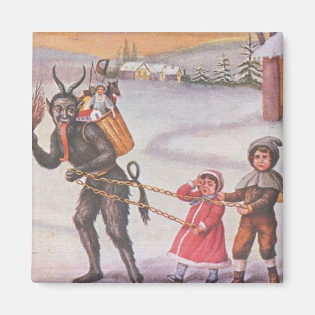 Íman Krampus Roubando Brinquedos e Crianças (Frente)