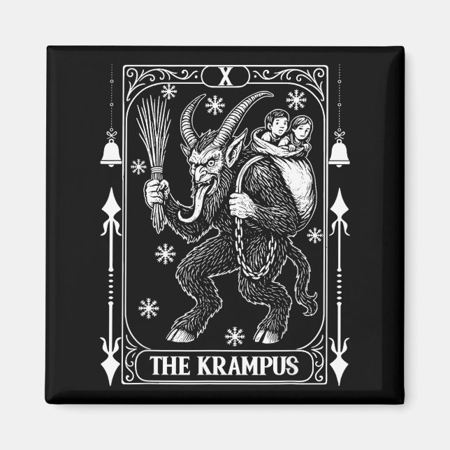 Íman Krampus Tarot Card Design Christmas Season Evil Pa (Frente)