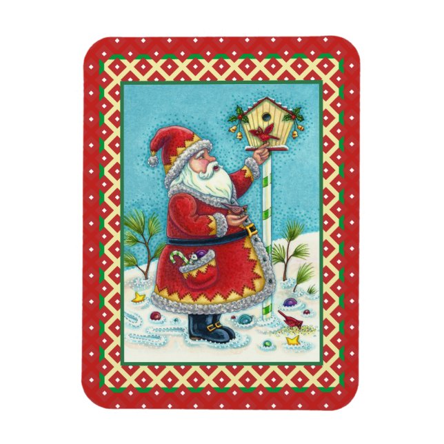 ÍMAN  KRIS KRINGLE ALIMENTAR AVES, NATAL BIRDHOUSE (Vertical)