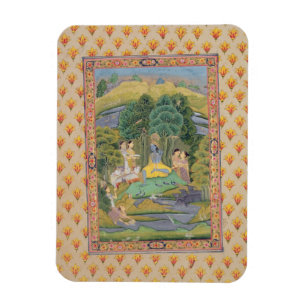 Íman Krishna e o Gopis (gouache no papel)