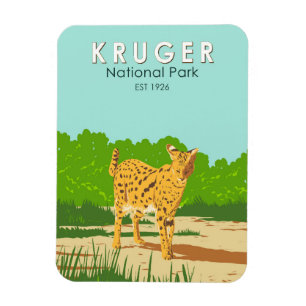 Íman Kruger National Park Serval Viagem Art Vintage