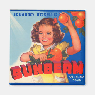 Íman KRW Vintage Rótulo de Porte Laranja de Raio Laranj
