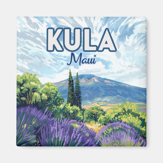 Íman Kula Maui Haleakala Hawaii - Lavanda Retro (Frente)