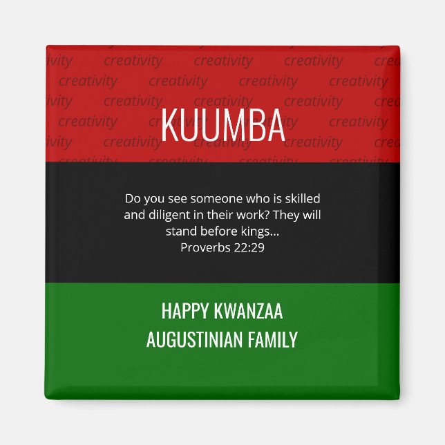 Íman KUMBA Feliz Kwanzaa Personalizado (Frente)