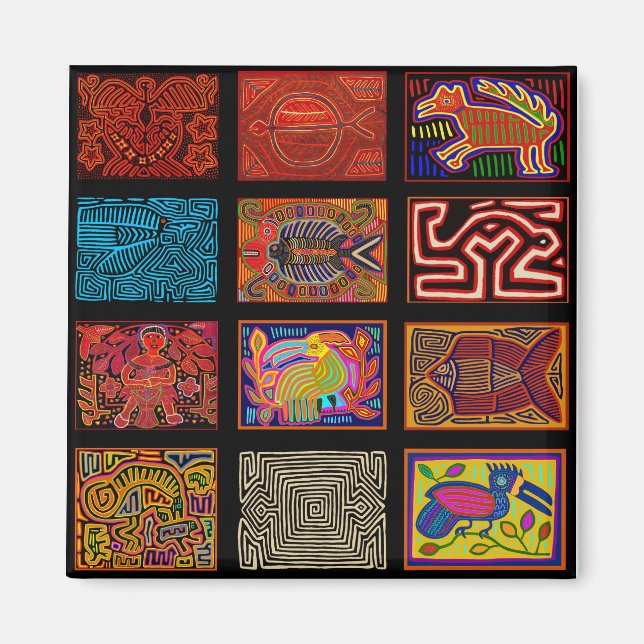 Íman Kuna Indian Mola Collage (Frente)