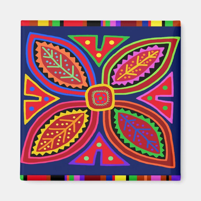 Íman Kuna Indian Mola Flora (Frente)