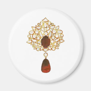 Íman Kundan & ruby brooch
