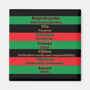 Íman Kwanzaa sete princípios esverdeia o preto vermelh
