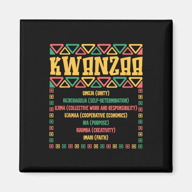 Íman Kwanzaa Sete Princípios Umoja Faith Gráfico (Frente)