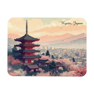 Íman Kyoto Japão Flor de Cerejeira Templo Arte – Sapur