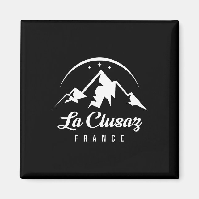 Íman La Clusaz France Ski Resort Skiting Snowboard So (Frente)
