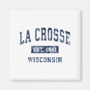Íman La Crosse Wisconsin Wi Antigo Esportes Estabelecid