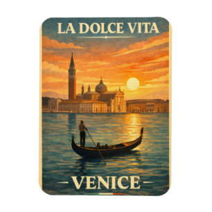 Íman La Dolce Vita - Cartaz de Viagem Antigo de Veneza