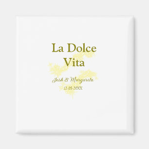 Íman La Dolce Vita casal amarelo Nome data glit