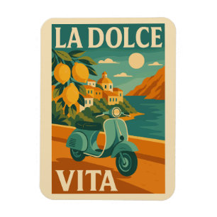 Íman La Dolce Vita - Poster de viagens costeiro italian