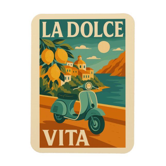 Íman La Dolce Vita – Retro Italian Coast Travel (Vertical)
