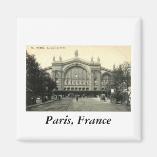 Íman La Gare du Nord Paris, França c1905 Vintage