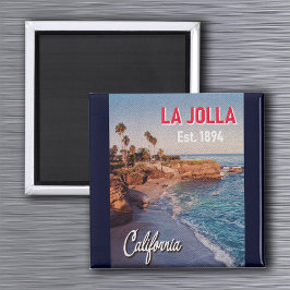 Íman La Jolla California Vintage Palm Trees Souvenirs