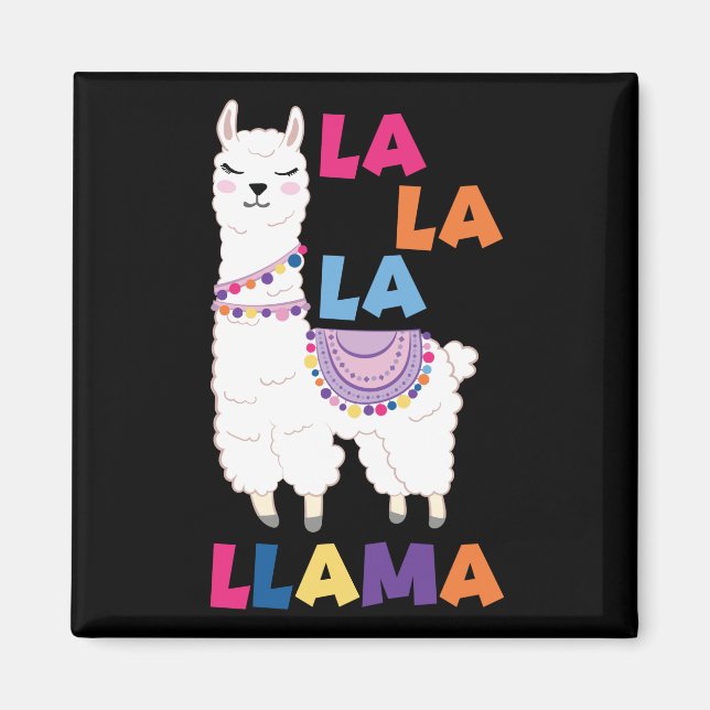 Íman La La La Llama - Engraçado Cantando Llama (Frente)