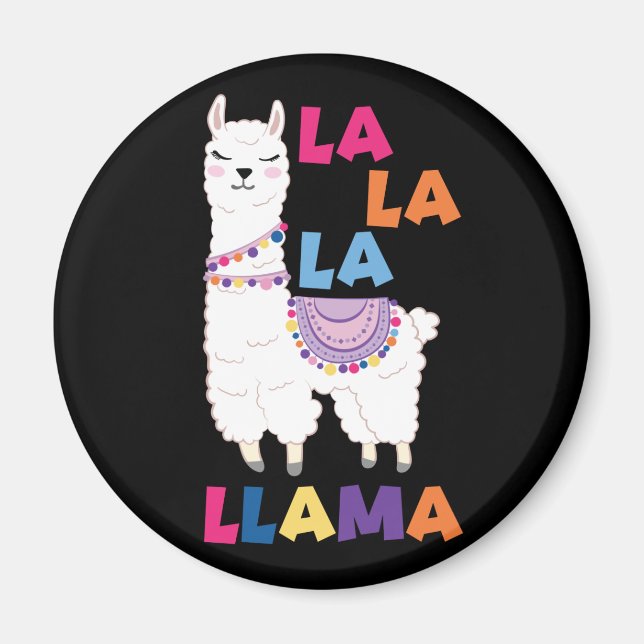 Íman La La La Llama - Engraçado Cantando Llama (Frente)