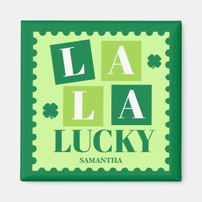 Íman La La Lucky St. Patrick’s Day Personalized  (Frente)