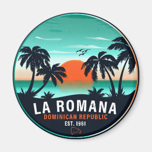 Íman La Romana República Dominicana Retro Sunset Souven