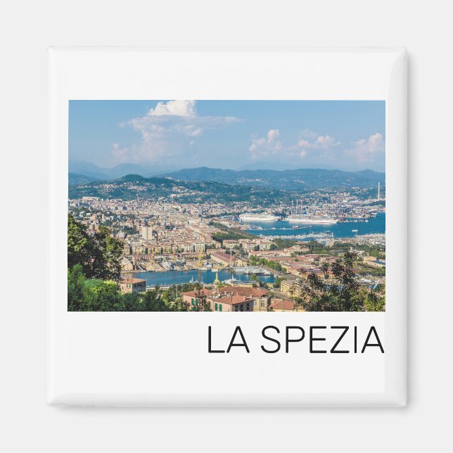 Íman La Spezia Cityscape Liguria Itália Holiday Souveni (Frente)