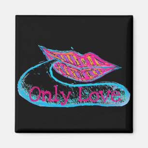 Íman Lábios cor-de-rosa e um balão ou língua de palavra