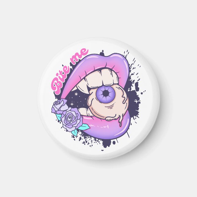 Íman Lábios de Dia das Bruxas Rosa (Frente)