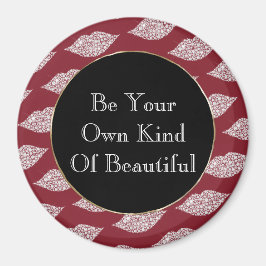 Íman Lábios de diamante branco vermelho