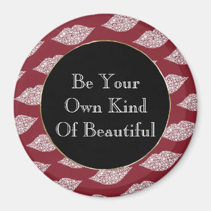 Íman Lábios de diamante branco vermelho