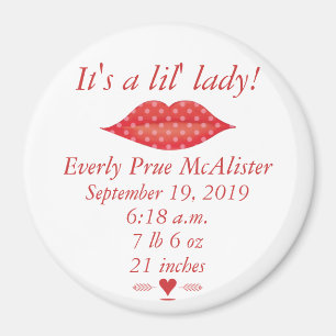 Íman Lábios Sra. Hipster Baby Girl Vintage Retro Lil La