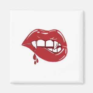 Íman Lábios Vermelhos Vampiros Derrubando Sangue