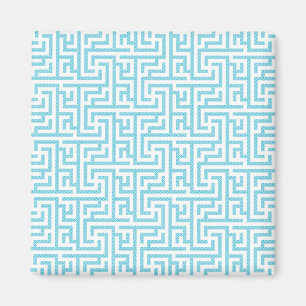 Íman Labirinto Azul Claro e Branco