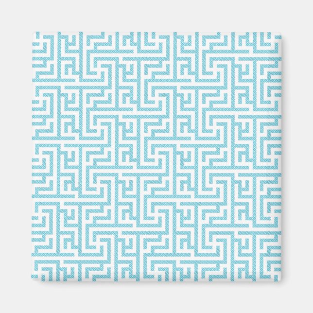 Íman Labirinto Azul Claro e Branco (Frente)