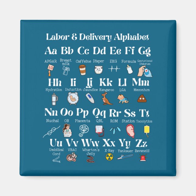 Íman Labor And Delivery Alphabet Nurse New Nurse Gradua (Frente)