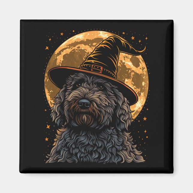 Íman Labradoodle Halloween Cachorro Engraçado Fofo Dood (Frente)