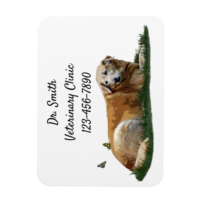 Íman Labrador Amarelo Misturado Cão-de-Raça Flexível (Vertical)