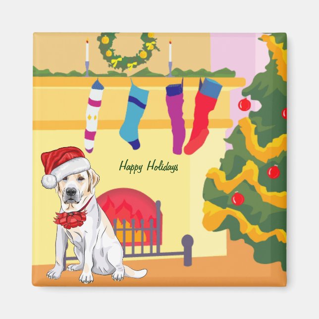 Íman Labrador Christmas Magnet (Frente)