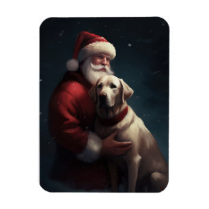 Íman Labrador com Papai Noel Natal Festivo