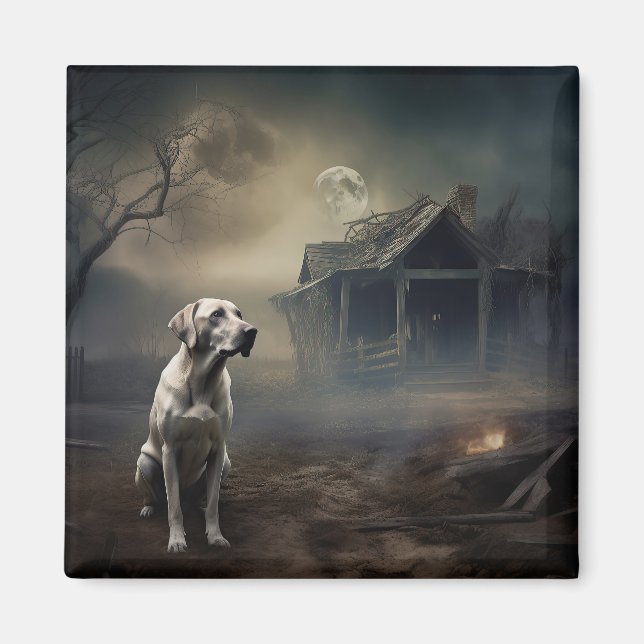 Íman Labrador Halloween Assustador (Frente)