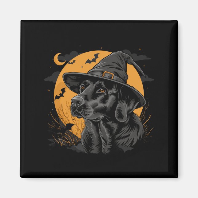 Íman Labrador Halloween Engraçado Cachorro Preto Lab Mo (Frente)