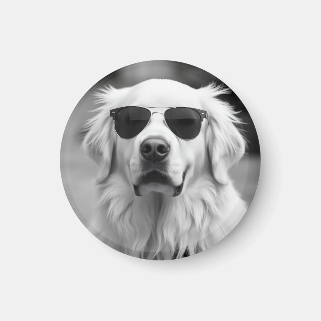 Íman Labrador Legal com Óculos de Sol – Design de Cacho (Frente)